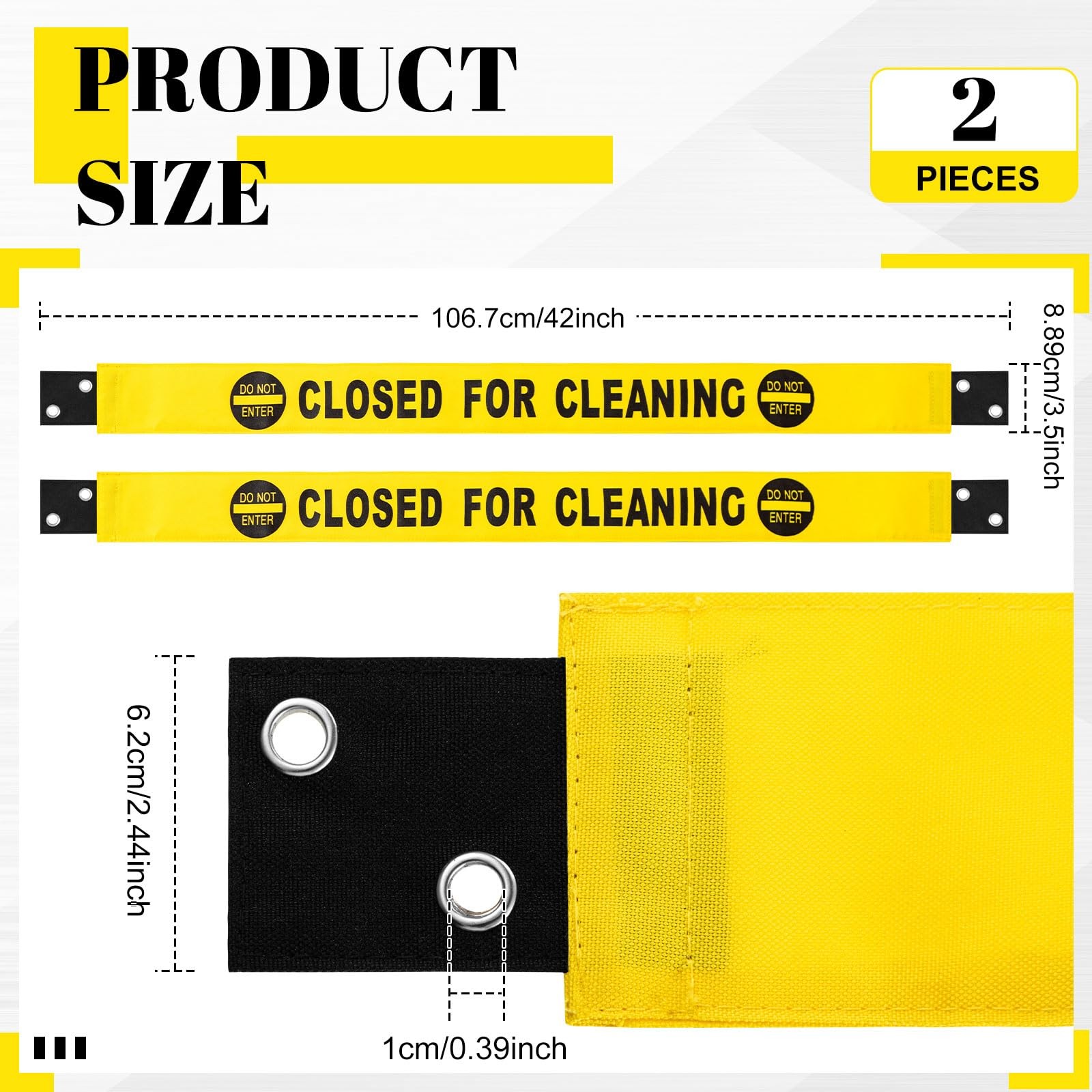 Barydat 2 Pcs Restroom Closed for Cleaning Sign with Magnetic Ends Nylon