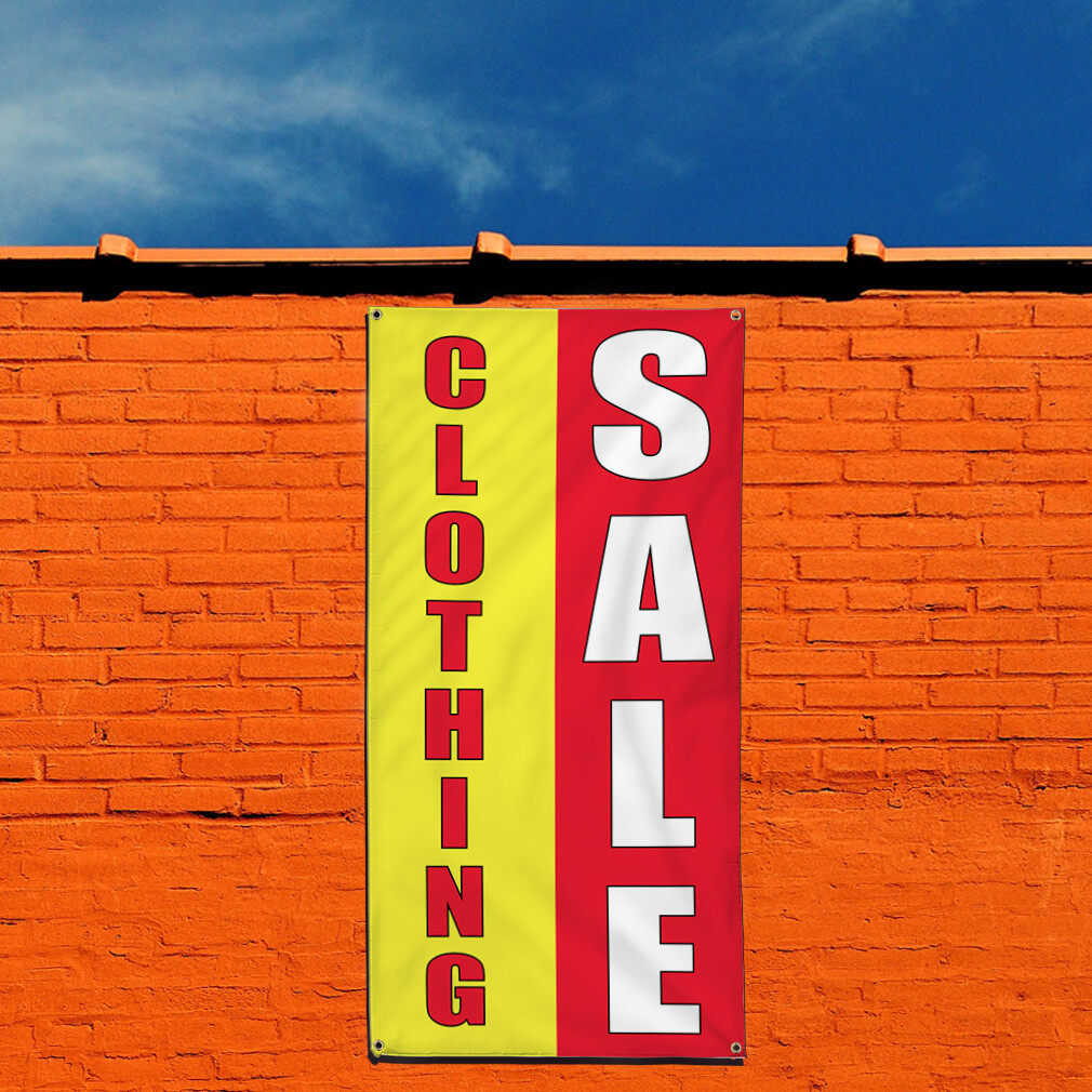 Vertical Vinyl Banner Multiple Sizes Clothing Deal Promotion Business D Business