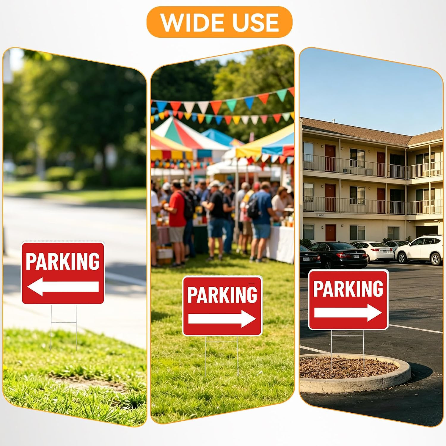 Parking Sign 2 Pack, 16&Prime;X12&Prime; Parking Signs for outside Event, Double Sided Water