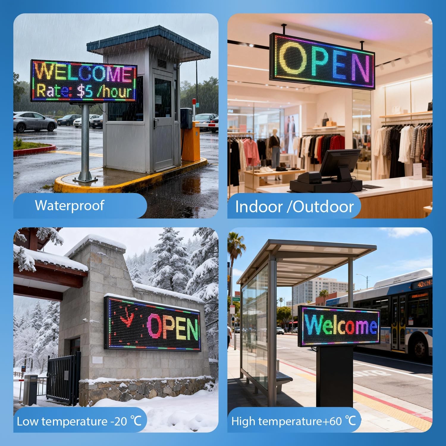 JINBLIZZARD 39&Prime;×14&Prime; Programmable Led Sign – Scrolling for Business Ads