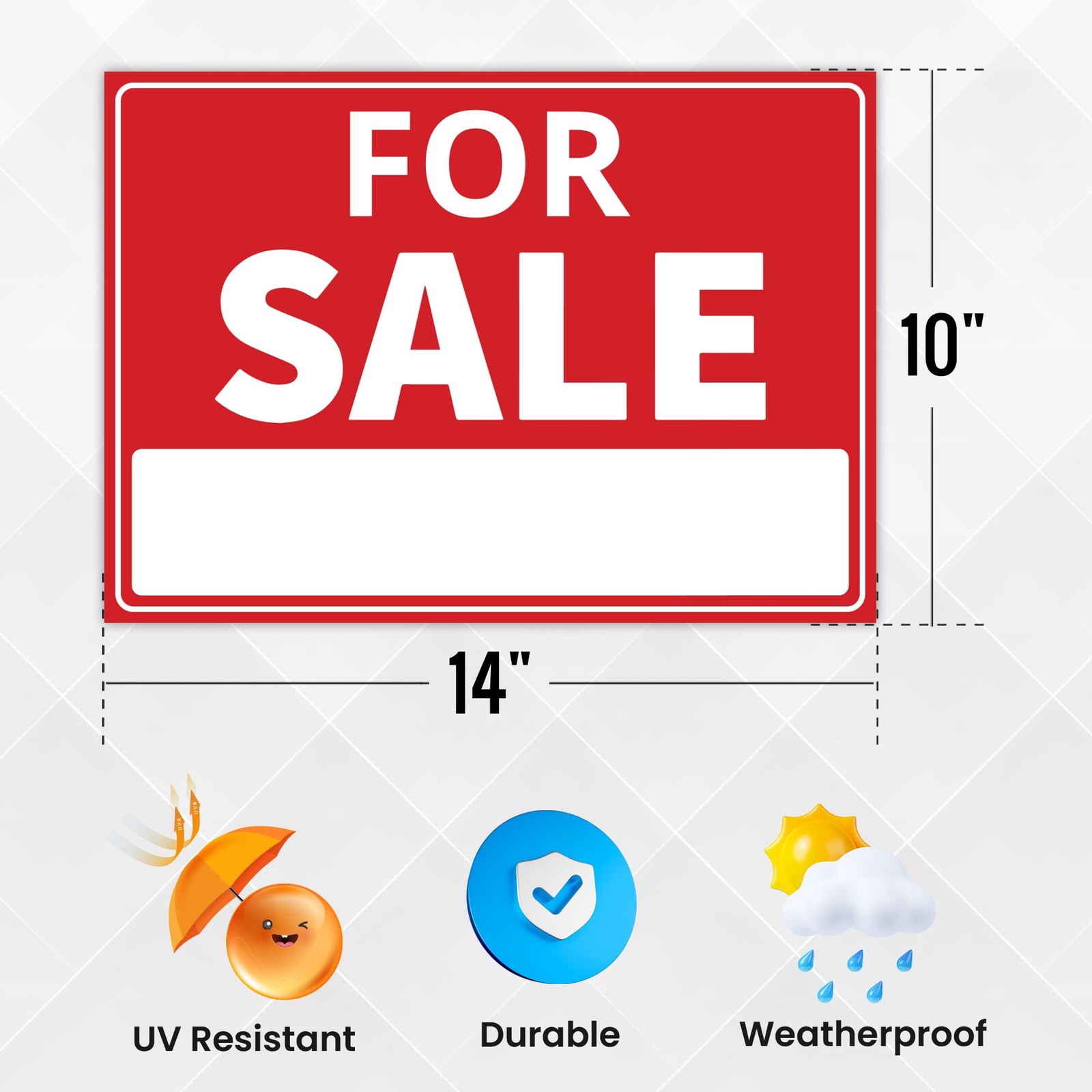 2 Piece Car For Sale Signs 14 x 10 Inch Polystyrene Weatherproof