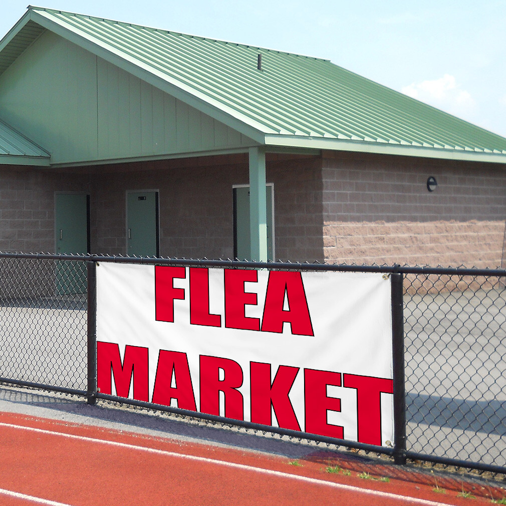 Vinyl Banner Multiple Sizes Flea Market Outdoor Advertising Printing J Business