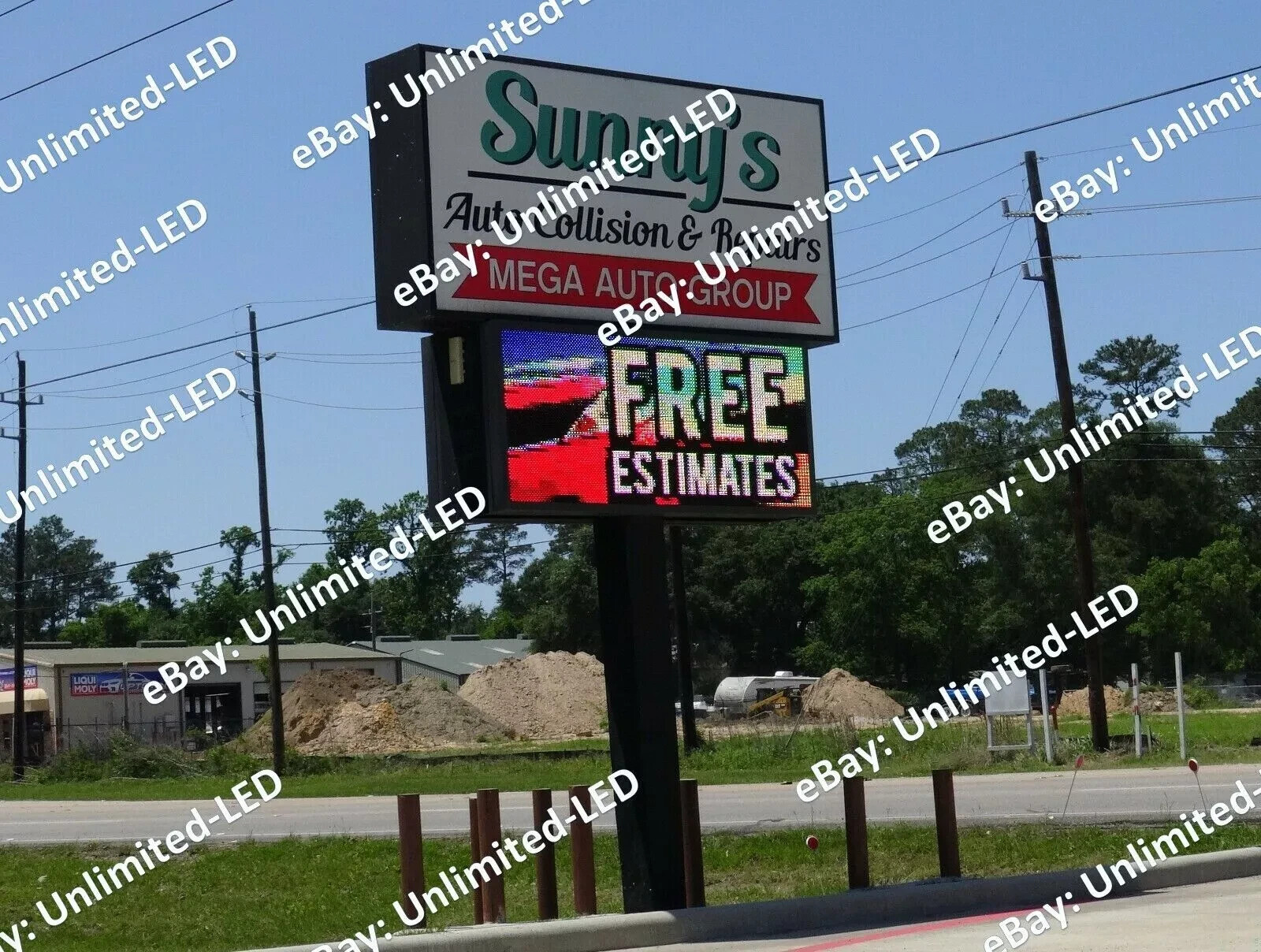 P10 5FT X 10FT Double-Sided LED Sign | Full-Color Programmable Outdoor Board HD