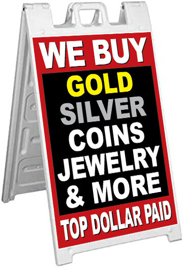 Signicade A-Frame Sign Sidewalk Sign – WE Buy Gold Coins Silver Jewelry More kb