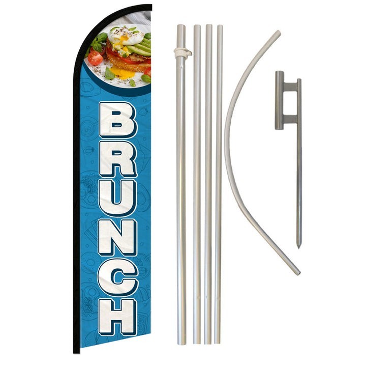 Brunch Full Curve Windless Swooper Flag Pole Kit Breakfast Brunch