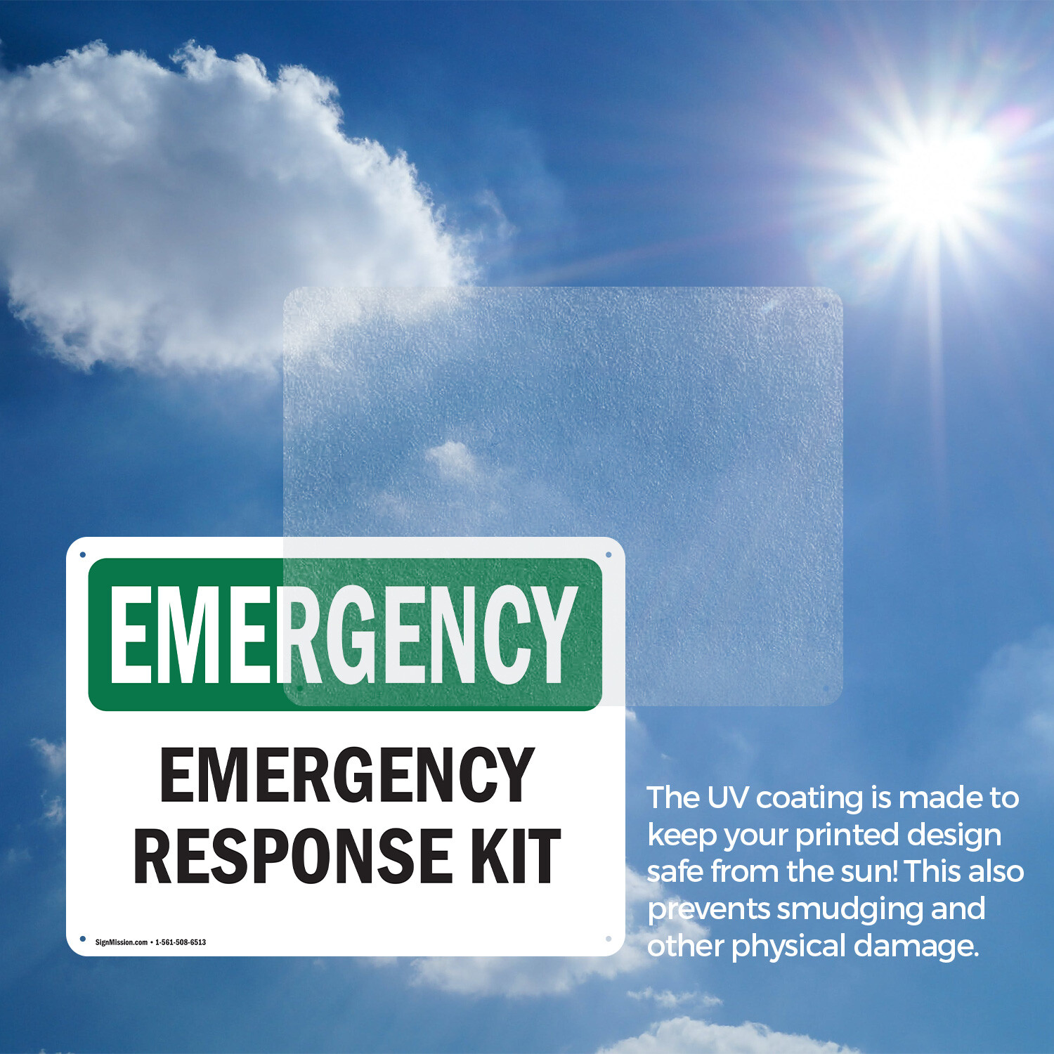 (2 Pack) Response Kit OSHA Emergency Sign Decal Metal Plastic