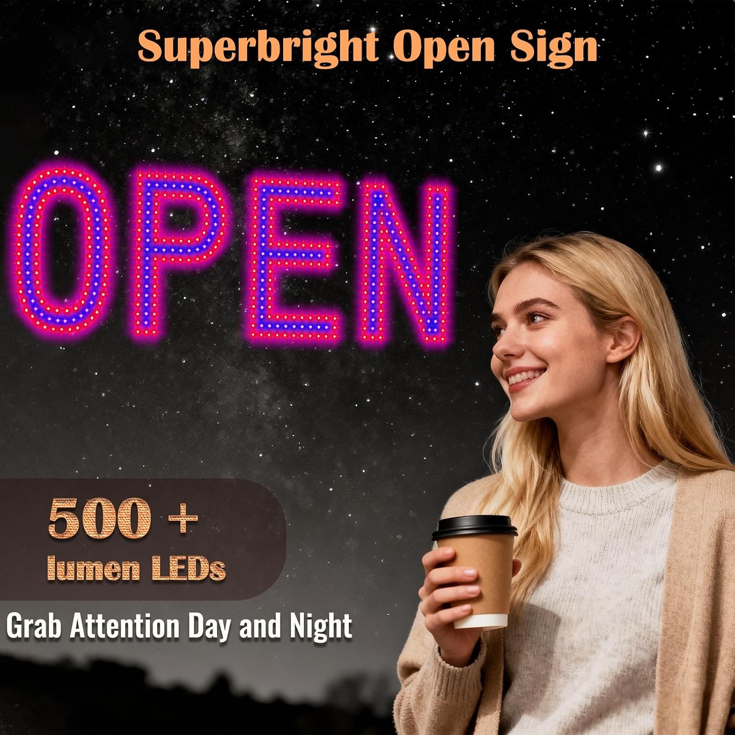 Ultra Bright 30&Prime;x10&Prime; Large LED Open Signs for Business Display Digital Retail