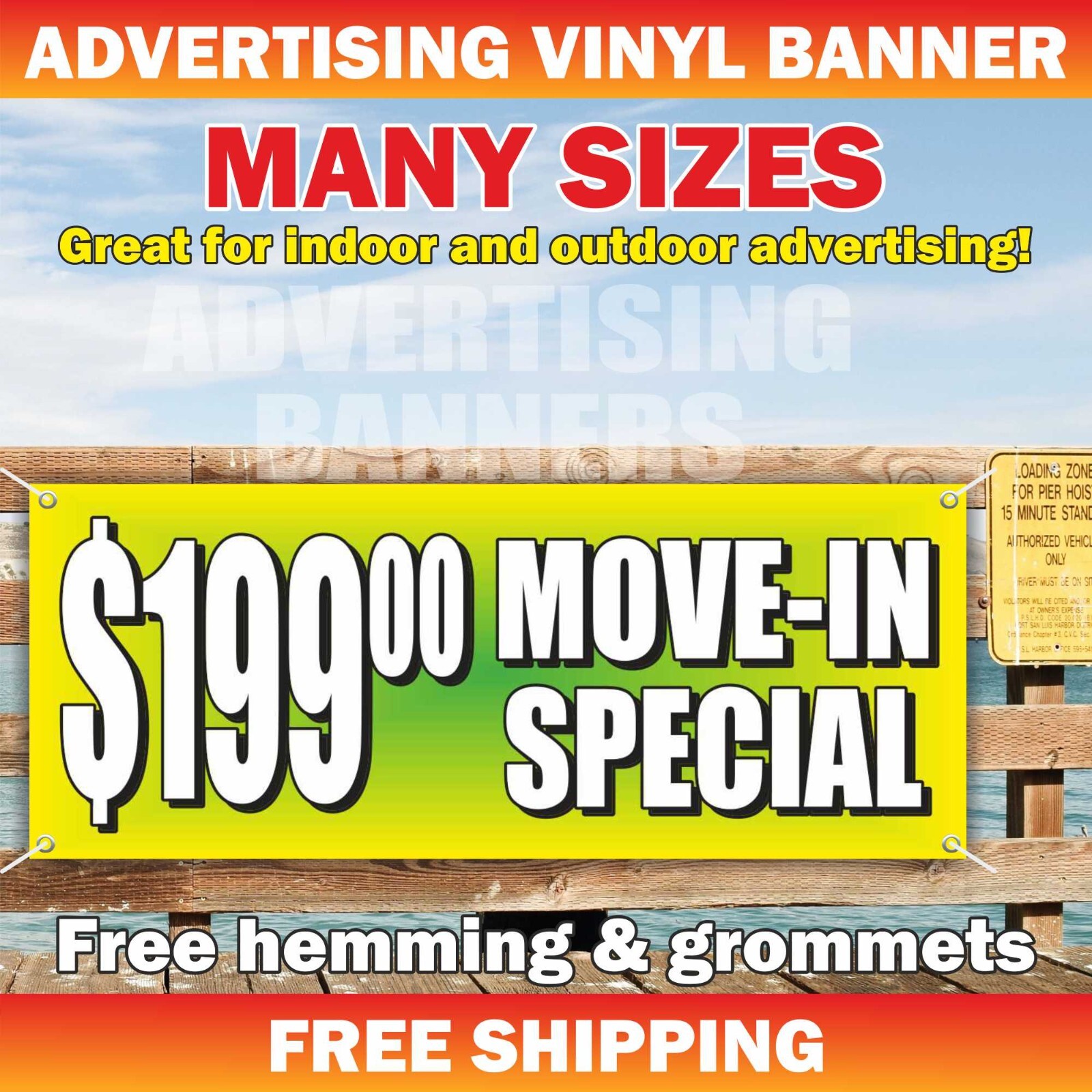 $199 MOVE-IN SPECIAL Advertising Banner Vinyl Mesh Sign realtor