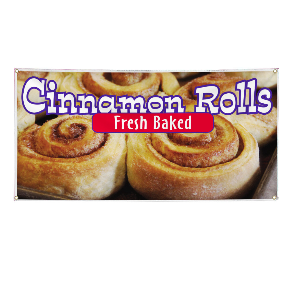 Vinyl Banner Multiple Sizes Cinnamon Rolls Restaurant Cafe Bar A Bakery Outdoor