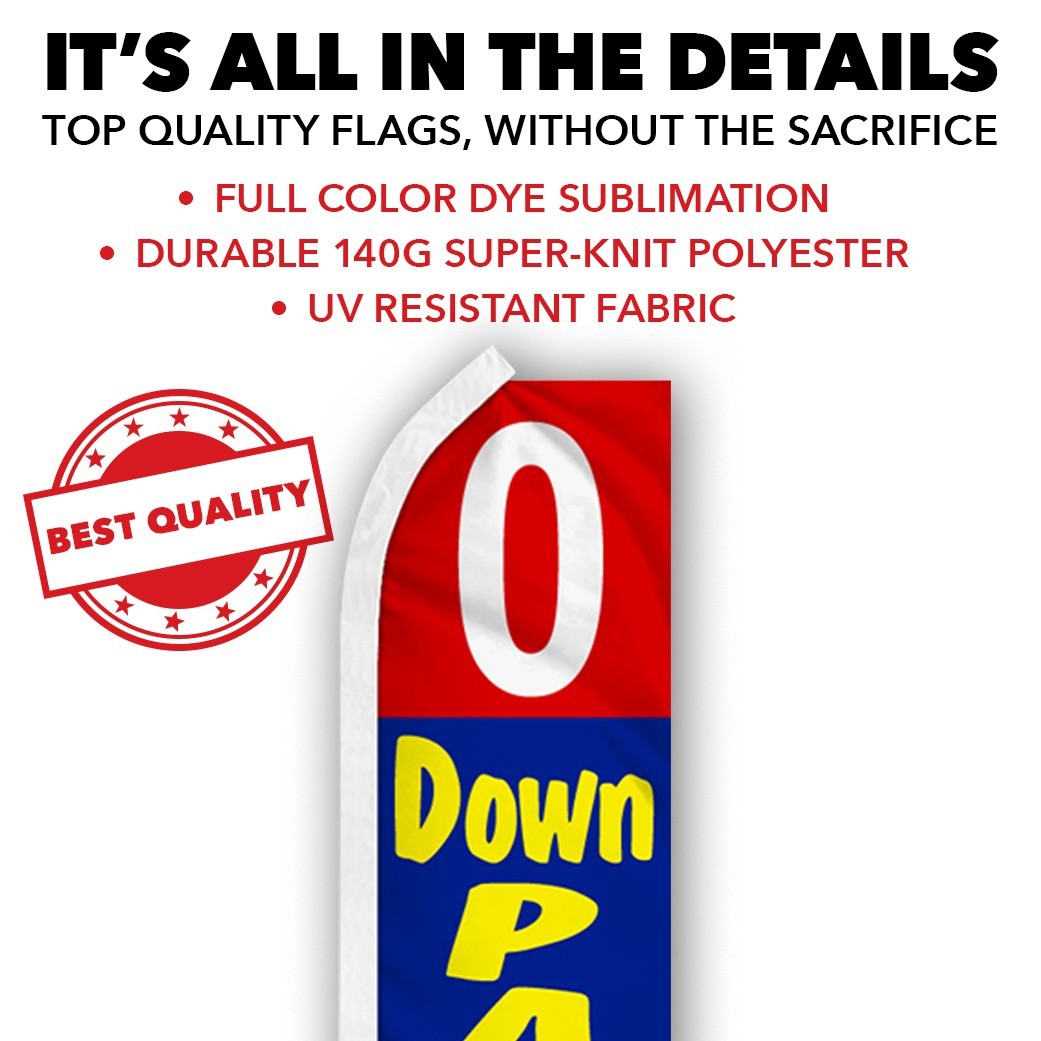0 Down Payment Advertising Swooper Feather Flutter Flag Financing RD/BL