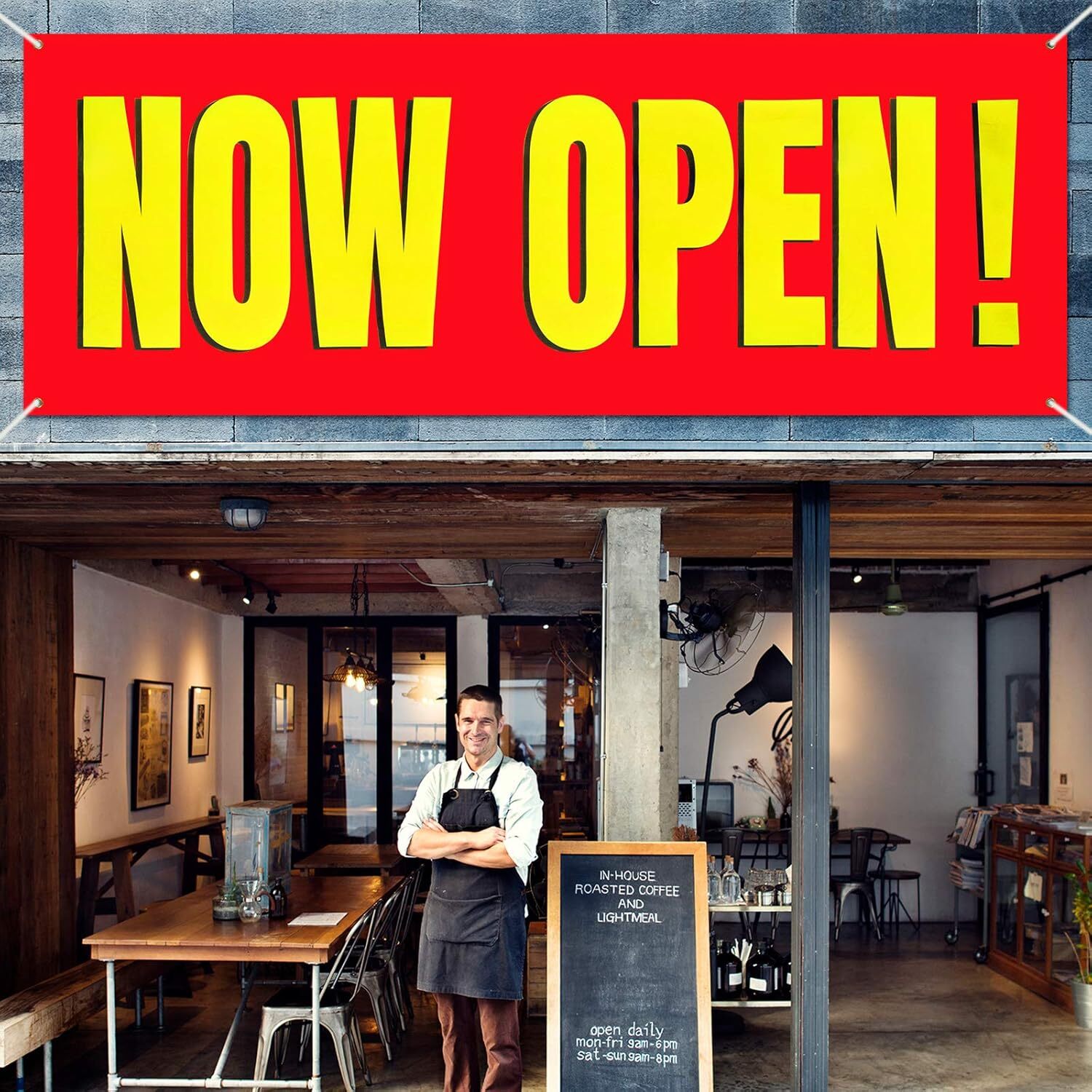 Large Now Open Banner Outdoor Indoor Signs Polyester Oxford Cloth Now Open Sign