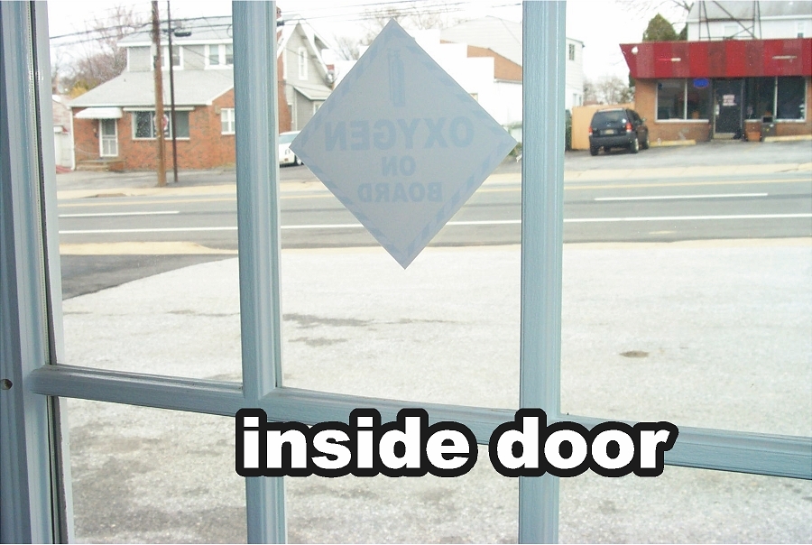 SET OF 3 OXYGEN ON BOARD BUBBLE FREE STATIC CLINGS FOR DOOR CAR WINDOWS OR DOOR